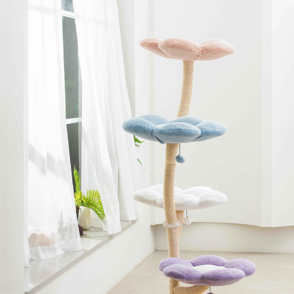 MICHU Fairy Cat Tower Deluxe 4-Tier Designer Flower Cat Tree 4