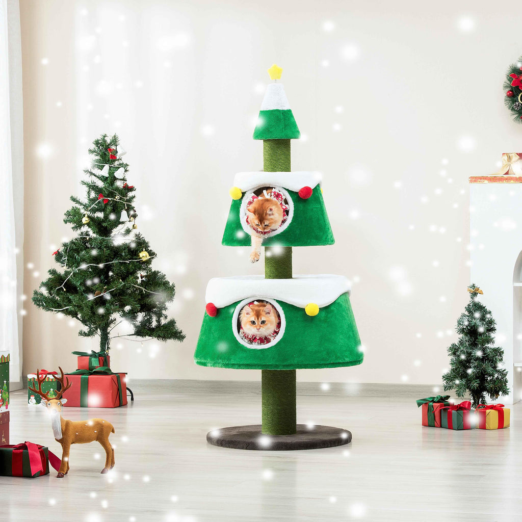 Michu Christmas Cat Tree - Festive Fun and Cozy Hideaway for Furry Friends - 159cm Height 1