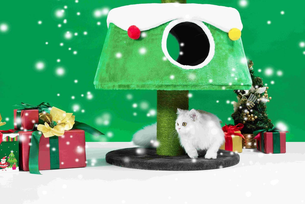 Michu Christmas Cat Tree - Festive Fun and Cozy Hideaway for Furry Friends - 159cm Height 7