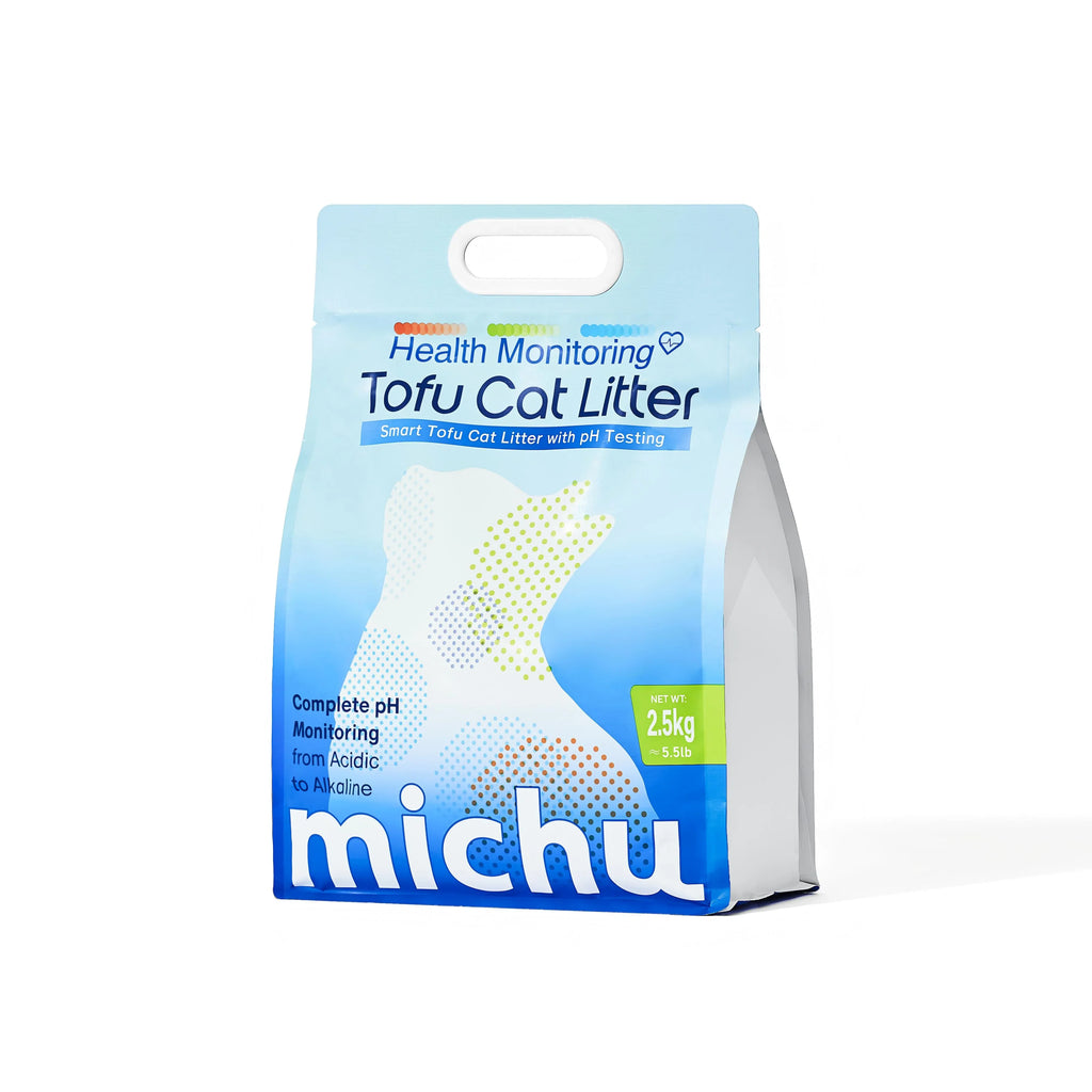 Michu Health Monitoring Tofu Cat Litter 2.5kg/6L - Complete pH Monitoring from Acidic to Alkaline
