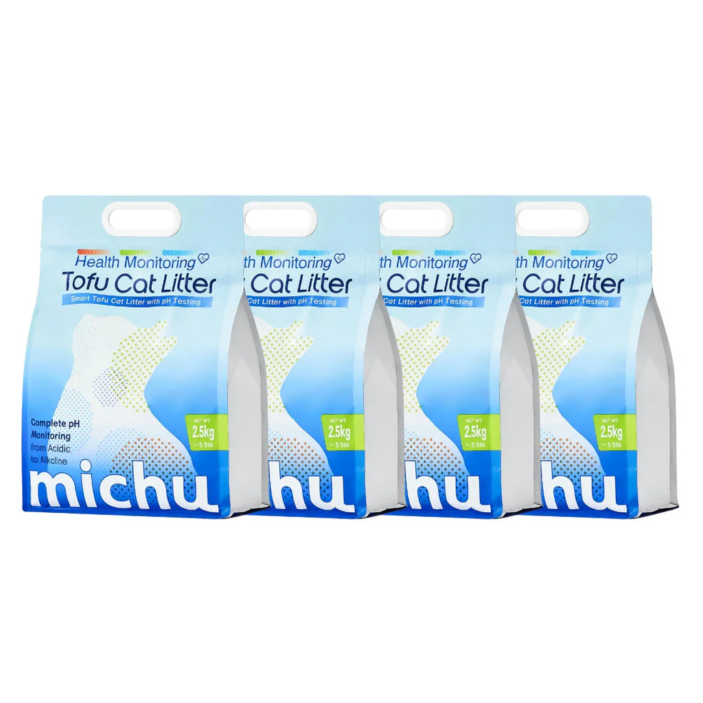 Michu Health Monitoring Tofu Cat Litter 2.5kg/6L - Complete pH Monitoring from Acidic to Alkaline