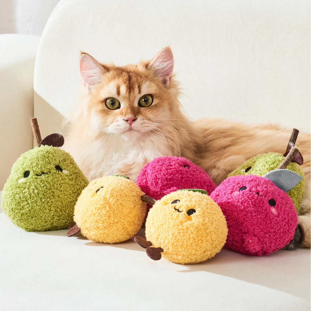 Michu Silver Vine Plush Toys - Onion Puff, Pearly Pear & Avocutie | Adorable Cat Chew & Play