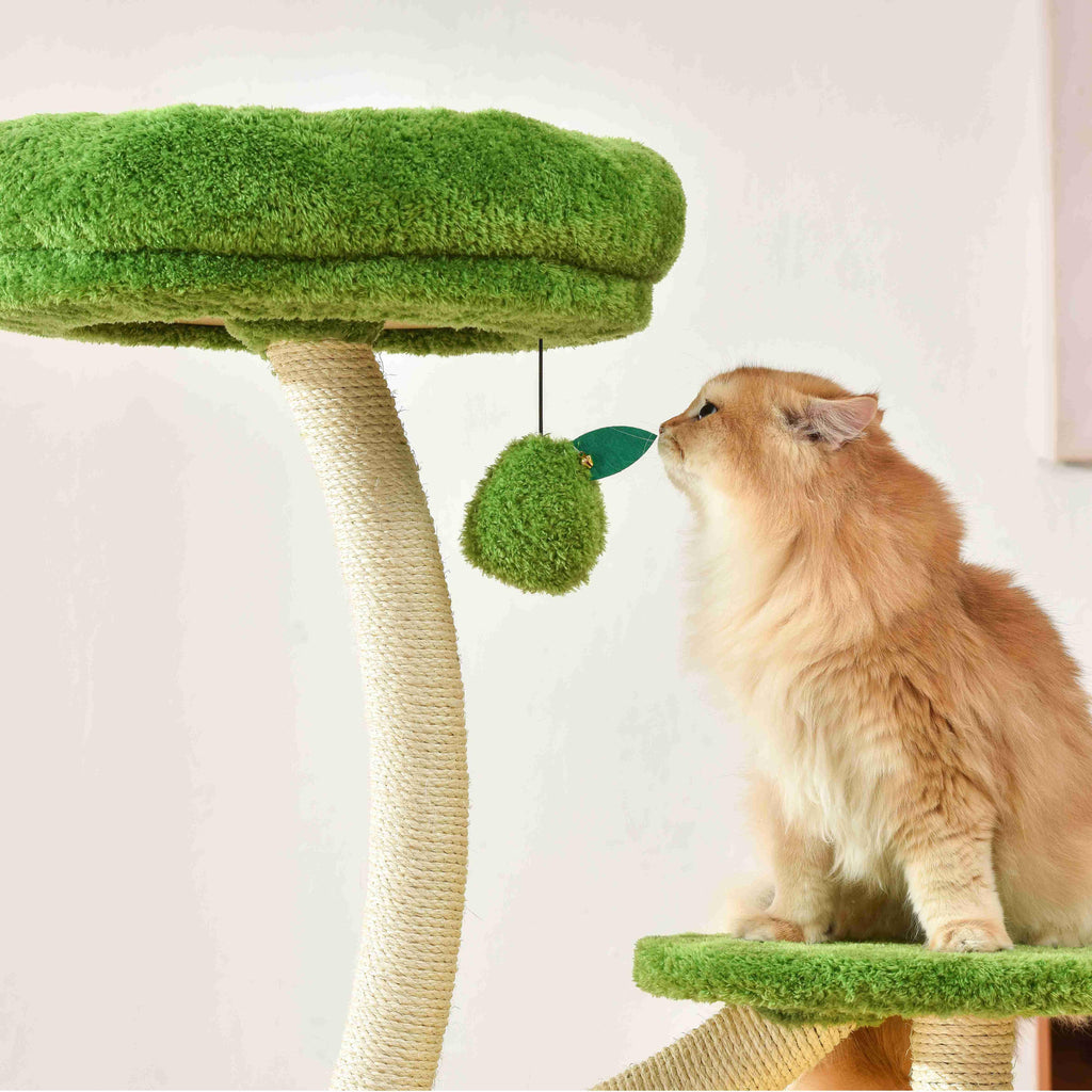 Michu Verde Solid Wooded Base Cat Tree