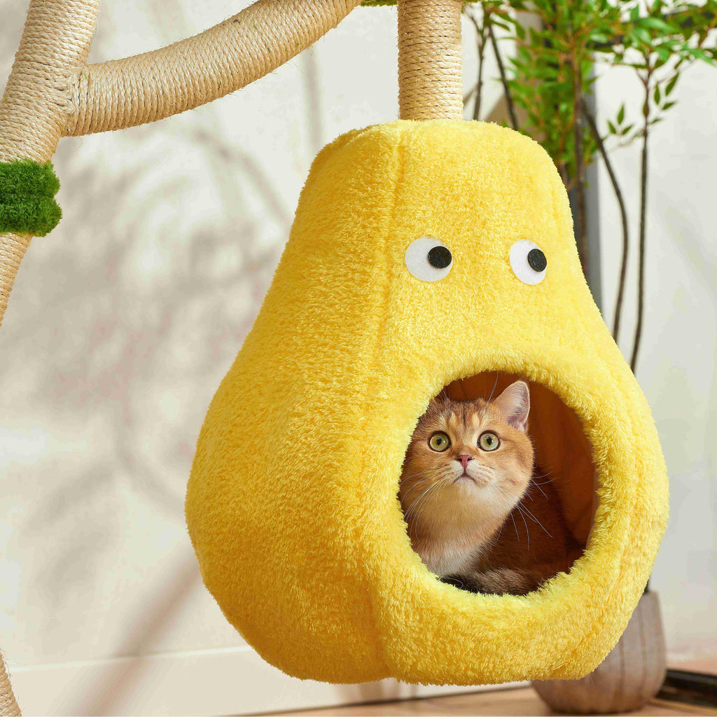 Michu Verde Solid Wooded Base Cat Tree