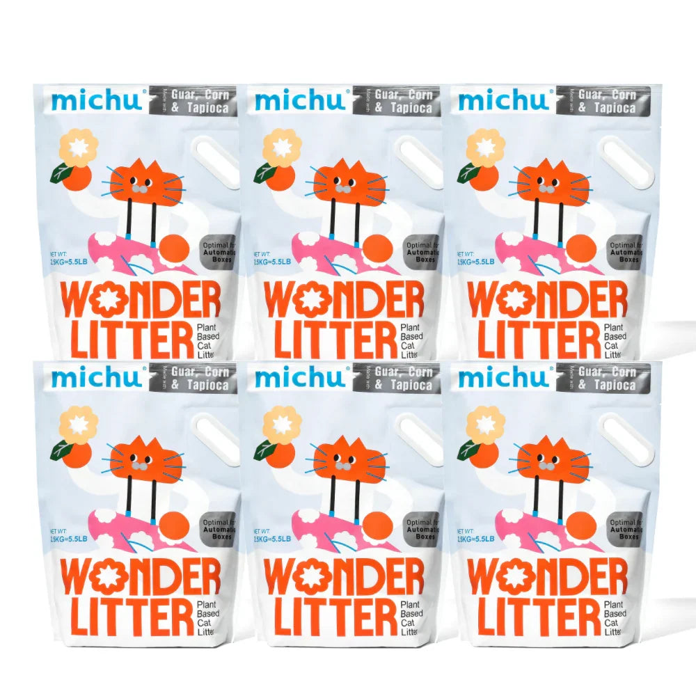 Michu Wonder Litter - Plant-Based & Automatic-Box Friendly 2.5kg/6L