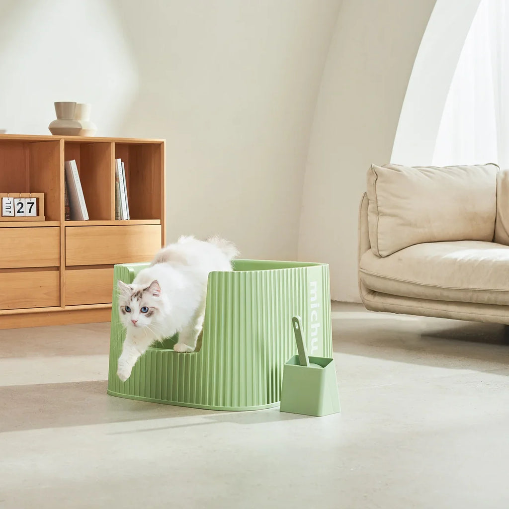 Michu XXL Sage Deluxe Cat Litter Box - Spacious Design