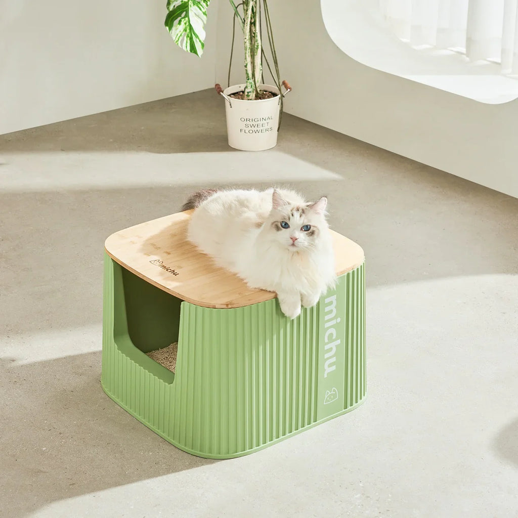 Michu XXL Sage Deluxe Cat Litter Box - Spacious Design