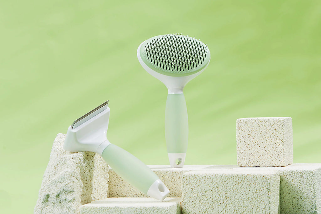 Michu Round Head Cream Pet Grooming Brush - Furrytail