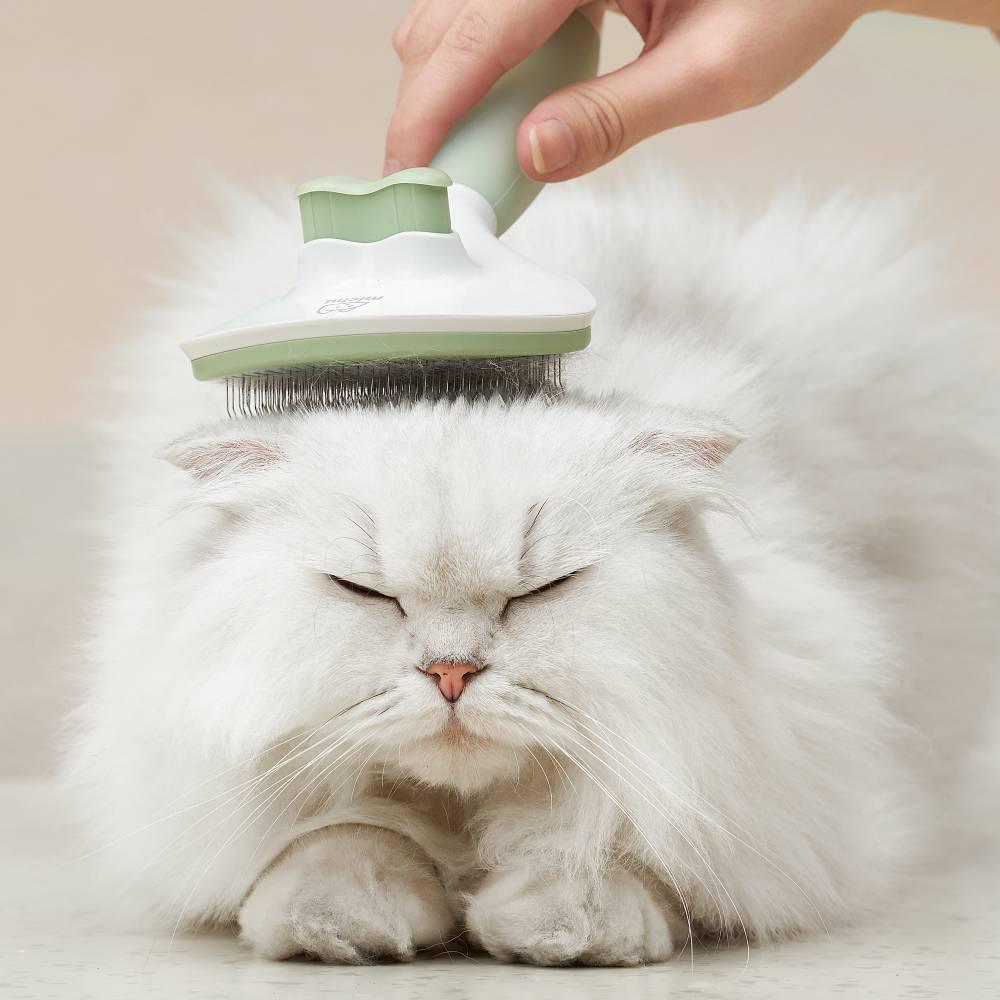 Michu Round Head Cream Pet Grooming Brush - Furrytail