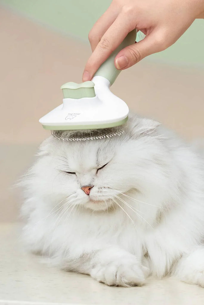 Michu Round Head Cream Pet Grooming Brush - Furrytail