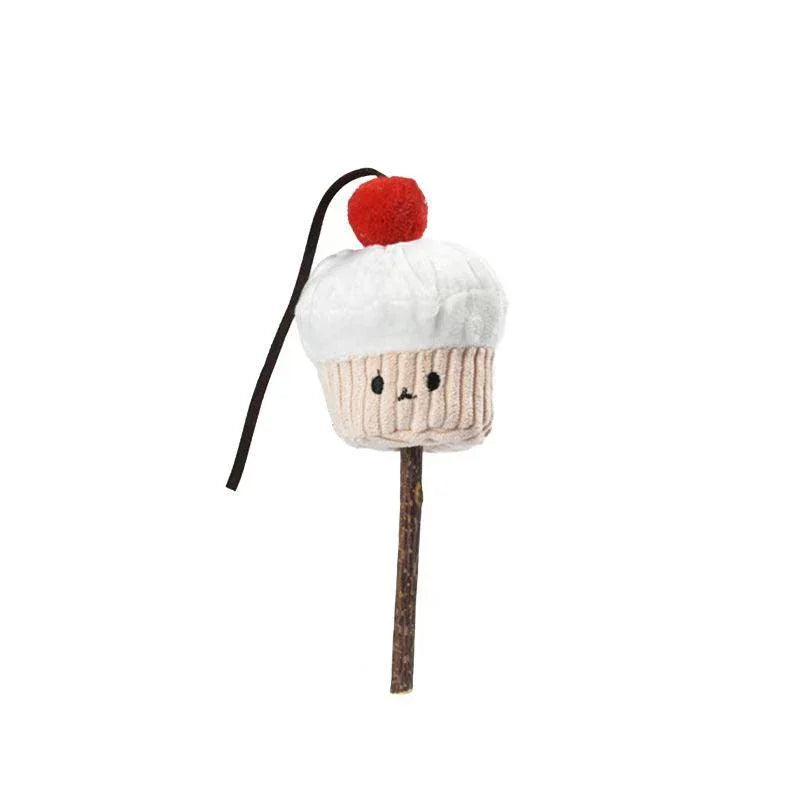 Mayitwill Happy Tempura/Little Cupcake Silver Vine Stick Cat Toy - Furrytail