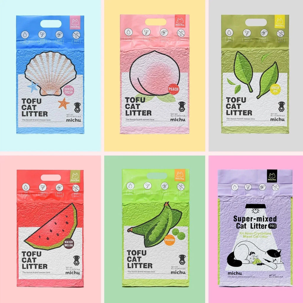 Michu Tofu Cat Litter Gen3 6L- Dust-Free and Natural Clumping Tofu-Based Formula for Easy Cleanup - Michu Australia