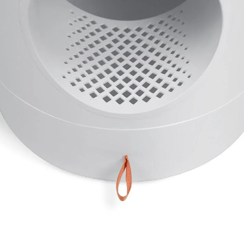 Mayitwill XL Castle 2 in 1 Front-Entry Cat Litter Box with Scratch Basin, Scoop included, White - Furrytail