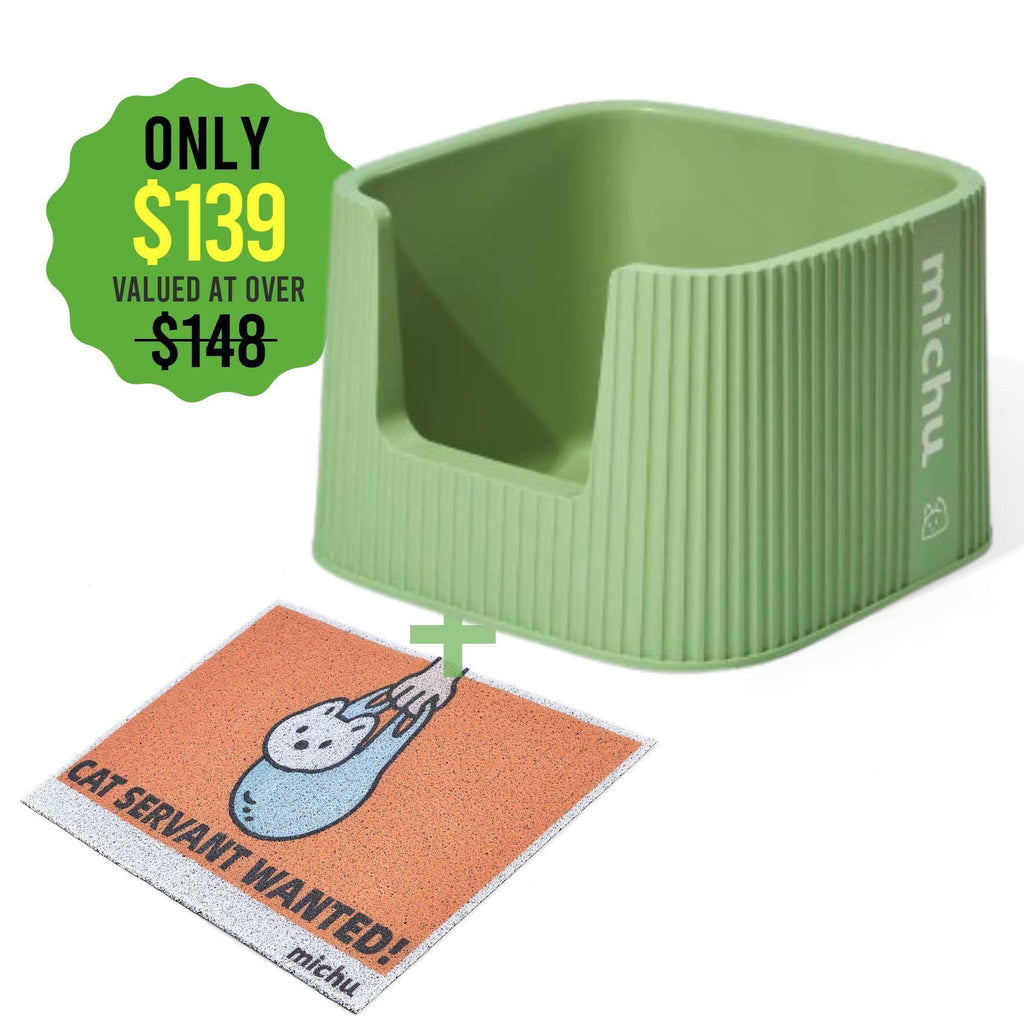 Michu XXL Coral, BoBa & Sage Deluxe Cat Litter Box - Spacious Design - Michu Australia